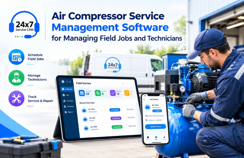 Air Compressor Service Management Software for Managing Field Jobs and Technicians